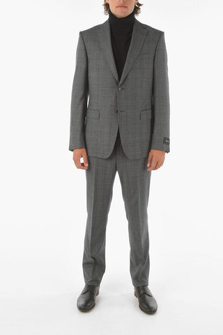 Z ZEGNA 2 Button Notch Lapel District Check Suit