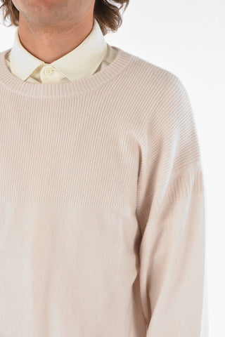 ZZEGNA Maglia Girocollo in Cashmere con Dettagli a Costine