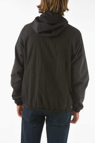 Double Layered Windbreaker with Logoed Contrasting Band