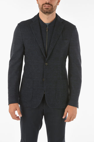 ID district check zipped blazer