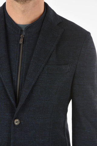 ID district check zipped blazer