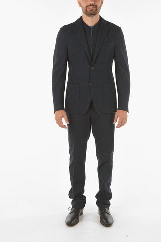 ID district check zipped blazer