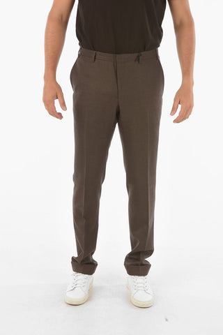 CC COLLECTION Pantaloni Chino REWARD in Lana Vergine con Motivo in Pied de Poule