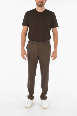 CC COLLECTION Pantaloni Chino REWARD in Lana Vergine con Motivo in Pied de Poule