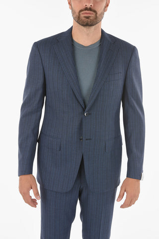 abito 2 bottoni MANTUA drop 6R pencil striped in lana vergine revers classico