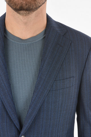 abito 2 bottoni MANTUA drop 6R pencil striped in lana vergine revers classico