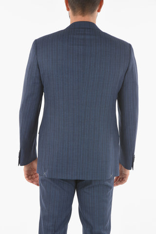 abito 2 bottoni MANTUA drop 6R pencil striped in lana vergine revers classico