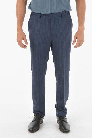 abito 2 bottoni MANTUA drop 6R pencil striped in lana vergine revers classico
