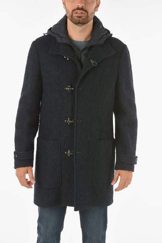 CC COLLECTION O.WEAR Wool Blend Bouclé Coat with Removable Chest piece