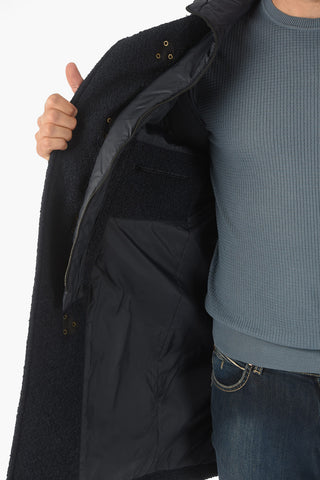 CC COLLECTION O.WEAR Wool Blend Bouclé Coat with Removable Chest piece