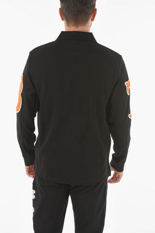Long-sleeve Polo T-shirt with Logo Patches