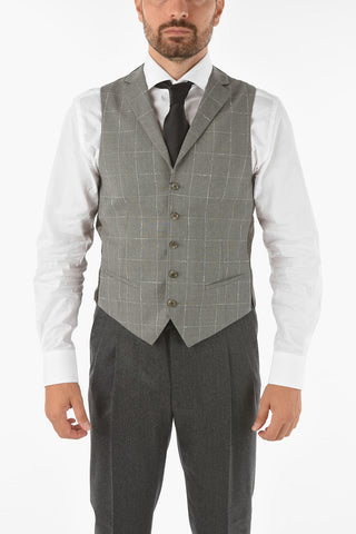 CC COLLECTION windowpane check virgin wool REWARD Vest
