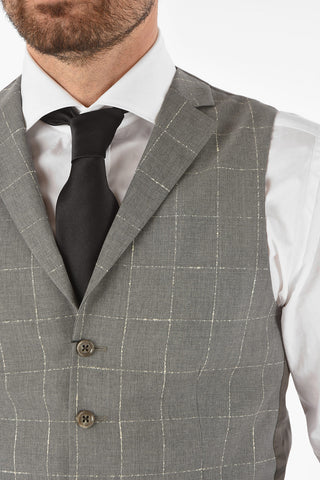 CC COLLECTION windowpane check virgin wool REWARD Vest