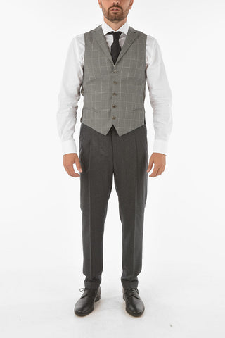 CC COLLECTION windowpane check virgin wool REWARD Vest