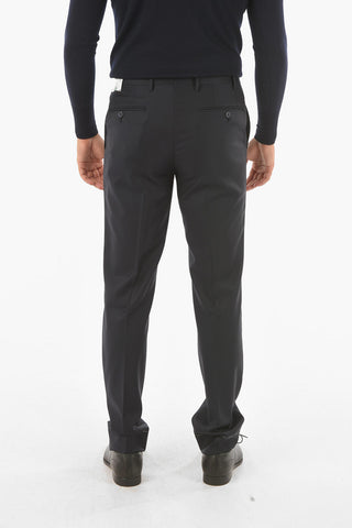 pantalone ad orlo dritto LEADER in lana vergine a vita regolare