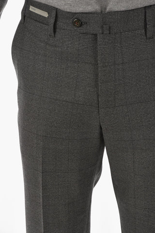pantalonI ad orlo dritto district check in lana vergine e tasca a filetto