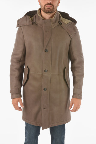 ID giubbotto in pelle con cappuccio removibile