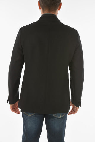 ID virgin wool side vents notch lapel IDENTITY 2-button blazer