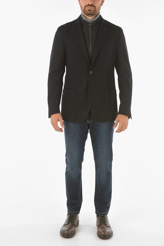 ID virgin wool side vents notch lapel IDENTITY 2-button blazer
