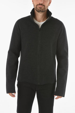 Merino Wool Blend Zip-up Sweater