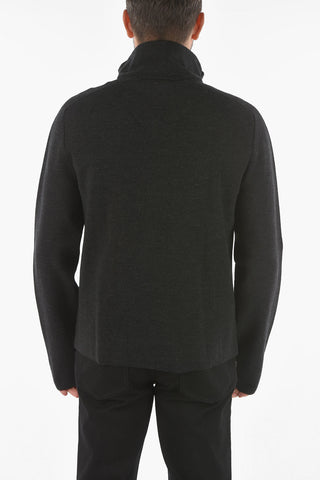 Merino Wool Blend Zip-up Sweater