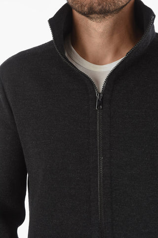 Merino Wool Blend Zip-up Sweater