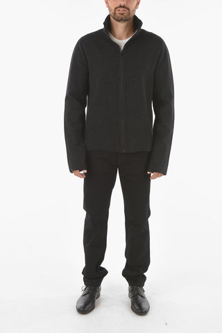 Merino Wool Blend Zip-up Sweater