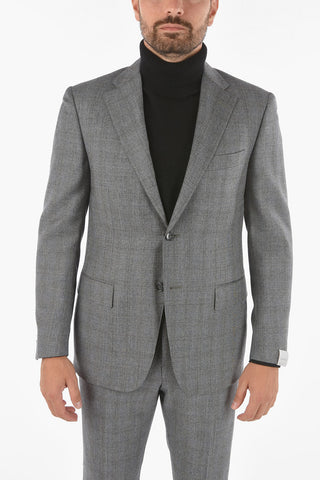 windowpane check virgin wool MANTUA notch lapel belt loops 2-button suit drop 6R