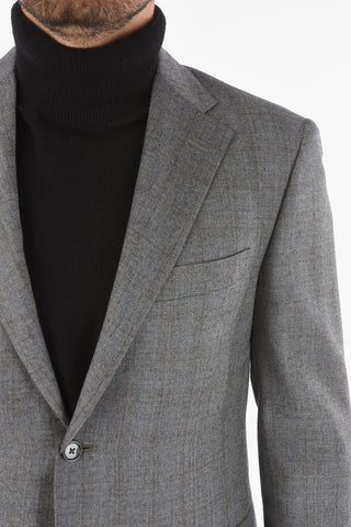 windowpane check virgin wool MANTUA notch lapel belt loops 2-button suit drop 6R