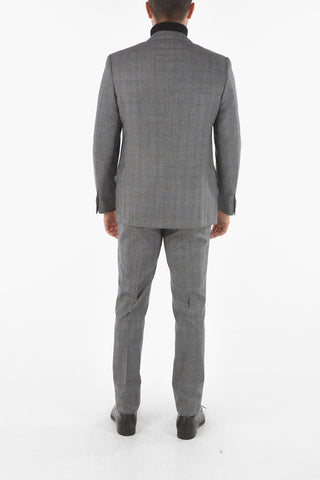 windowpane check virgin wool MANTUA notch lapel belt loops 2-button suit drop 6R