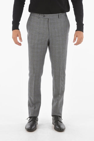 windowpane check virgin wool MANTUA notch lapel belt loops 2-button suit drop 6R
