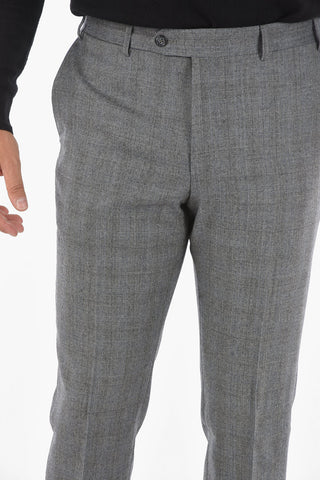 windowpane check virgin wool MANTUA notch lapel belt loops 2-button suit drop 6R