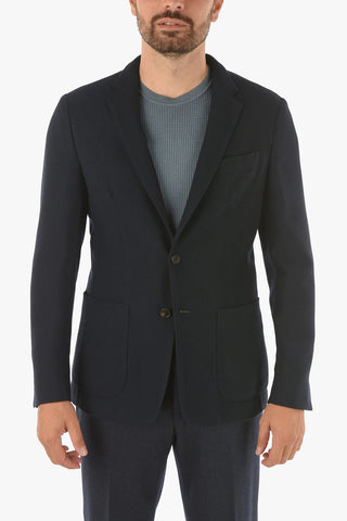 ID virgin wool notch lapel 2-button blazer drop 7R