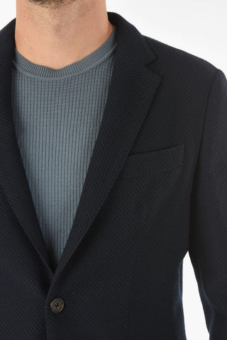 ID virgin wool notch lapel 2-button blazer drop 7R