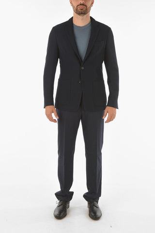 ID virgin wool notch lapel 2-button blazer drop 7R