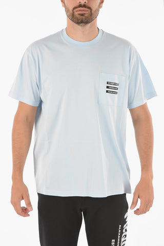 Statue Printed Crewneck T-shirt with Logoed Breast Pocket