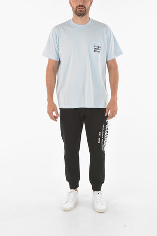 Statue Printed Crewneck T-shirt with Logoed Breast Pocket