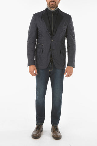 ID solid color quilted jacket
