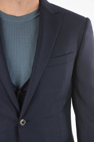 virgin wool and Silk  CERIM.ACADEMY peak lapel 2-buttons suit