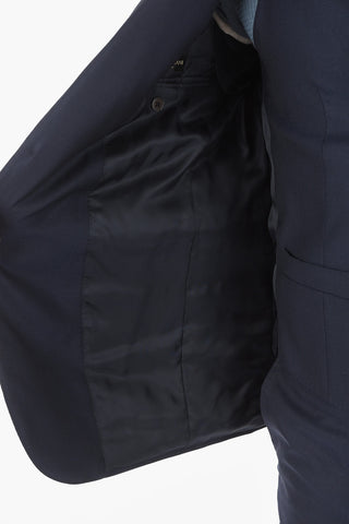 virgin wool and Silk  CERIM.ACADEMY peak lapel 2-buttons suit