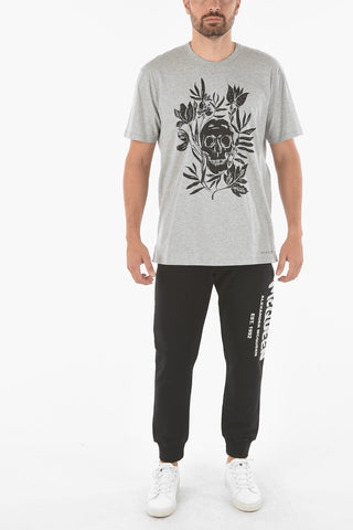 Logoed Crewneck T-shirt with Skull Print