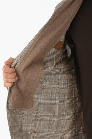ID district check silk and cashmere IDENTITY 2-button blazer
