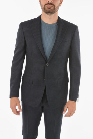 pinstriped notch lapel belt loops 2-button MANTUA suit drop 6R
