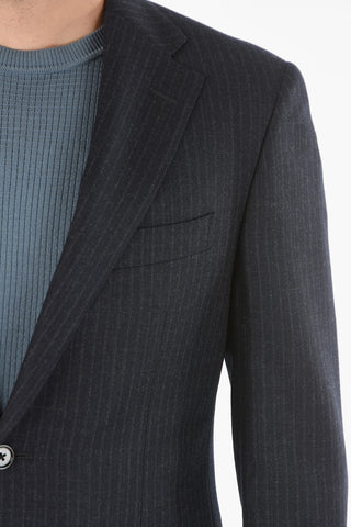 pinstriped notch lapel belt loops 2-button MANTUA suit drop 6R
