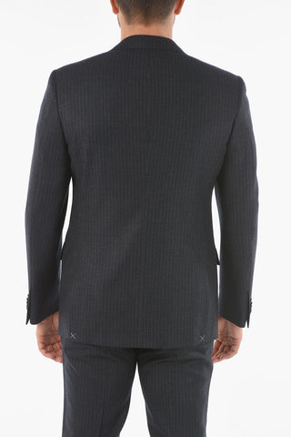 pinstriped notch lapel belt loops 2-button MANTUA suit drop 6R