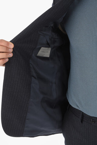 pinstriped notch lapel belt loops 2-button MANTUA suit drop 6R