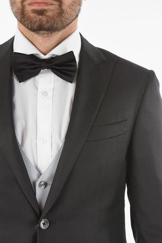 virgin wool CERIM. ACADEMY peak lapel 3 piece waistcoat suit drop 7R