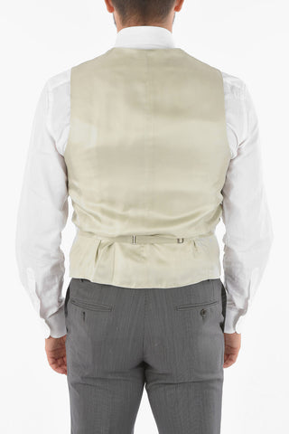 virgin wool CERIM. ACADEMY peak lapel 3 piece waistcoat suit drop 7R