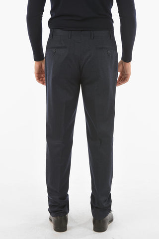 wool LEADER belt loops trousers with Scalloped Hem