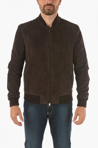 ID suede leather bomber